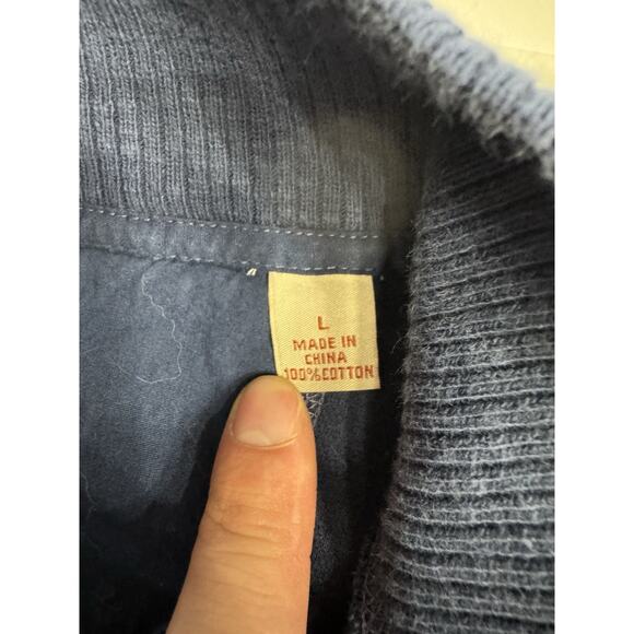 Tommy Bahama Jacket Men Large Blue Solid Full Zip Logo Pockets Knit Adult L - Picture 3 of 6
